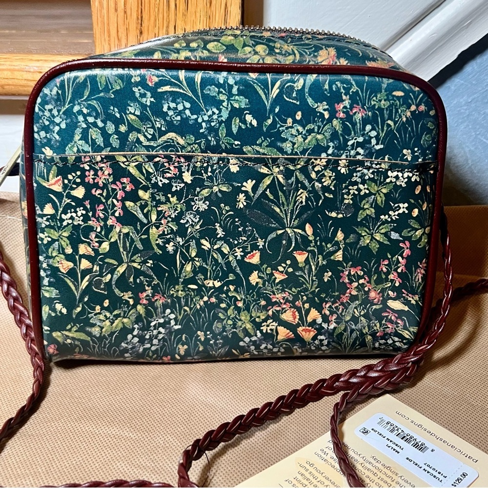 Patricia Nash Leather Malfi Tuscan Fields Crossbody with Braided Strap